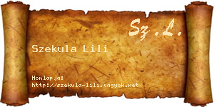 Szekula Lili névjegykártya