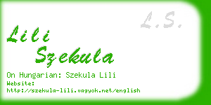 lili szekula business card
